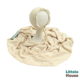 Baby Premium Stretchy Poly Cotton Wrap with Bonnet SR094 | NB | Beige